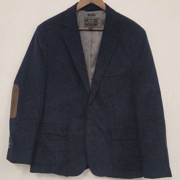 Jos A Bank Reserve Mens Academia Career Corduroy Blazer Size L Blue Old Money - Picture 1 of 13